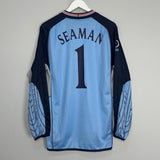 Shop 2002/03 ENGLAND SEAMAN #1 GK SHIRT (L) UMBRO, classic football shirts, vintage football shirts & retro soccer jerseys at Cult Kits