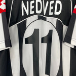 Shop 2002/03 JUVENTUS NEDVED #11 HOME SHIRT (L) LOTTO, classic football shirts, vintage football shirts & retro soccer jerseys at Cult Kits