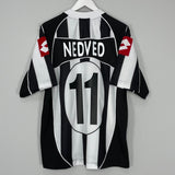 Shop 2002/03 JUVENTUS NEDVED #11 HOME SHIRT (L) LOTTO, classic football shirts, vintage football shirts & retro soccer jerseys at Cult Kits