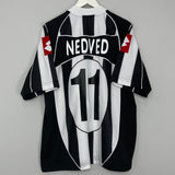 Shop 2002/03 JUVENTUS NEDVED #11 HOME SHIRT (L) LOTTO, classic football shirts, vintage football shirts & retro soccer jerseys at Cult Kits