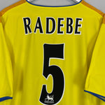 Shop 2002/03 LEEDS UNITED RADEBE #5 AWAY SHIRT (XL) NIKE, classic football shirts, vintage football shirts & retro soccer jerseys at Cult Kits