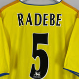 Shop 2002/03 LEEDS UNITED RADEBE #5 AWAY SHIRT (XL) NIKE, classic football shirts, vintage football shirts & retro soccer jerseys at Cult Kits