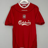 Shop 2002/03 LIVERPOOL BAROS #5 HOME SHIRT (L) REEBOK, classic football shirts, vintage football shirts & retro soccer jerseys at Cult Kits
