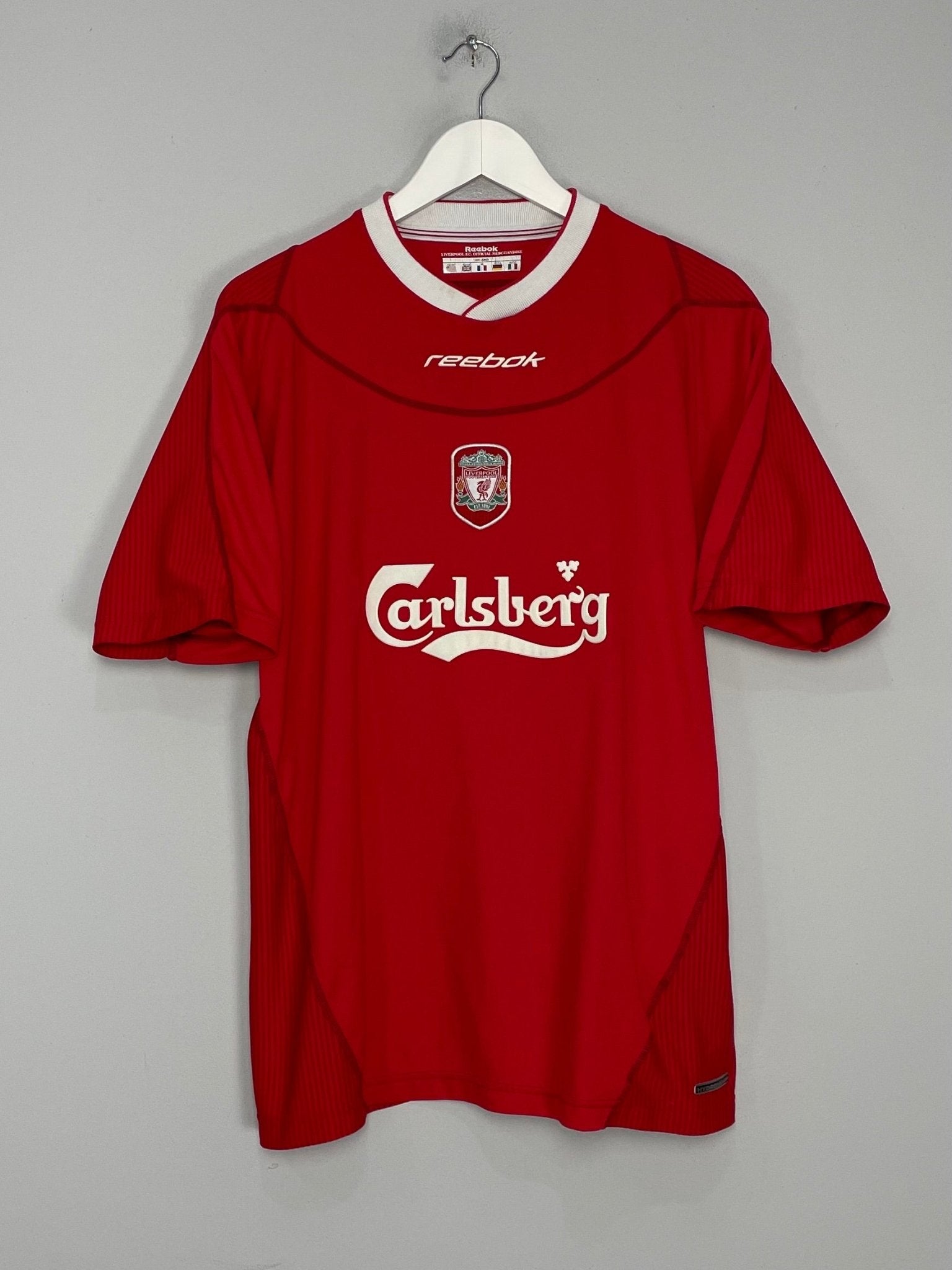 Shop 2002/03 LIVERPOOL BAROS #5 HOME SHIRT (L) REEBOK, classic football shirts, vintage football shirts & retro soccer jerseys at Cult Kits