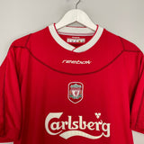 Shop 2002/03 LIVERPOOL BAROS #5 HOME SHIRT (L) REEBOK, classic football shirts, vintage football shirts & retro soccer jerseys at Cult Kits