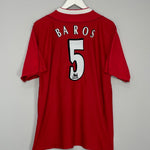 Shop 2002/03 LIVERPOOL BAROS #5 HOME SHIRT (L) REEBOK, classic football shirts, vintage football shirts & retro soccer jerseys at Cult Kits