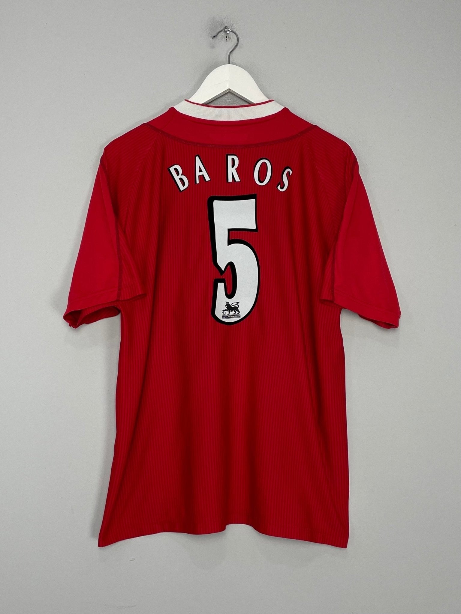 Shop 2002/03 LIVERPOOL BAROS #5 HOME SHIRT (L) REEBOK, classic football shirts, vintage football shirts & retro soccer jerseys at Cult Kits