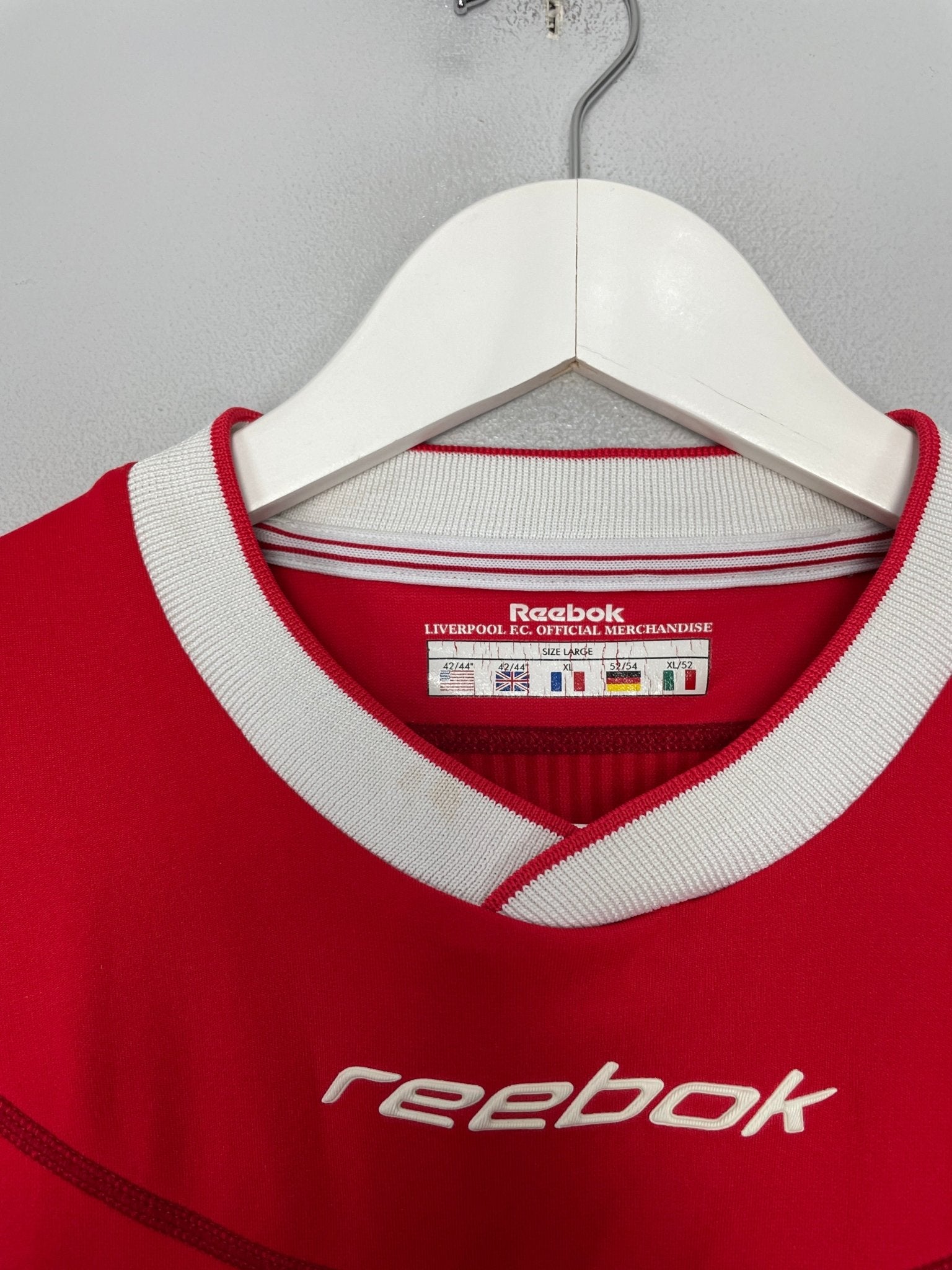 Shop 2002/03 LIVERPOOL BAROS #5 HOME SHIRT (L) REEBOK, classic football shirts, vintage football shirts & retro soccer jerseys at Cult Kits