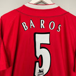 Shop 2002/03 LIVERPOOL BAROS #5 HOME SHIRT (L) REEBOK, classic football shirts, vintage football shirts & retro soccer jerseys at Cult Kits