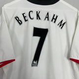 Shop 2002/03 MANCHESTER UNITED **BECKAHM** #7 AWAY SHIRT (M) NIKE, classic football shirts, vintage football shirts & retro soccer jerseys at Cult Kits