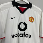 Shop 2002/03 MANCHESTER UNITED **BECKAHM** #7 AWAY SHIRT (M) NIKE, classic football shirts, vintage football shirts & retro soccer jerseys at Cult Kits