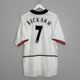 Shop 2002/03 MANCHESTER UNITED **BECKAHM** #7 AWAY SHIRT (M) NIKE, classic football shirts, vintage football shirts & retro soccer jerseys at Cult Kits