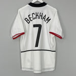 Shop 2002/03 MANCHESTER UNITED BECKHAM #7 AWAY SHIRT (M) NIKE, classic football shirts, vintage football shirts & retro soccer jerseys at Cult Kits