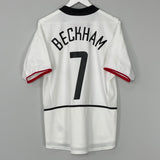 Shop 2002/03 MANCHESTER UNITED BECKHAM #7 AWAY SHIRT (M) NIKE, classic football shirts, vintage football shirts & retro soccer jerseys at Cult Kits