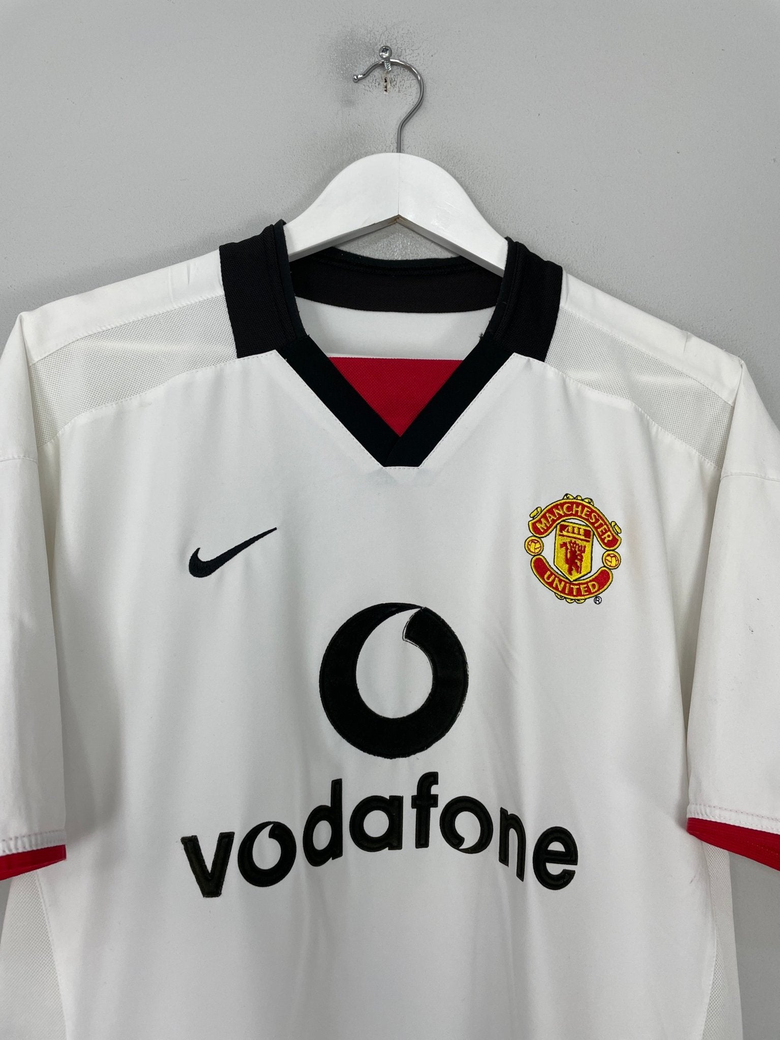 Shop 2002/03 MANCHESTER UNITED BECKHAM #7 AWAY SHIRT (M) NIKE, classic football shirts, vintage football shirts & retro soccer jerseys at Cult Kits