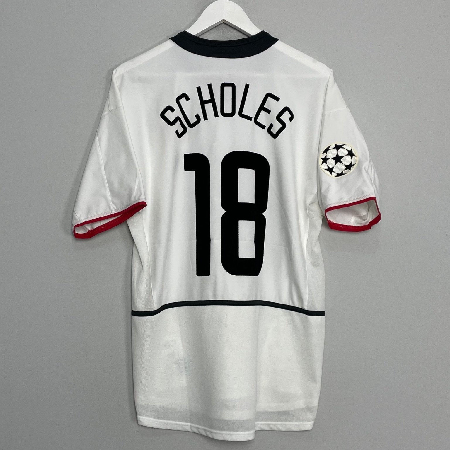 2002/03 MANCHESTER UNITED SCHOLES #18 C/L AWAY SHIRT (M) NIKE 