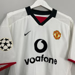Shop 2002/03 MANCHESTER UNITED SCHOLES #18 C/L AWAY SHIRT (M) NIKE, classic football shirts, vintage football shirts & retro soccer jerseys at Cult Kits