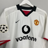 Shop 2002/03 MANCHESTER UNITED SCHOLES #18 C/L AWAY SHIRT (M) NIKE, classic football shirts, vintage football shirts & retro soccer jerseys at Cult Kits