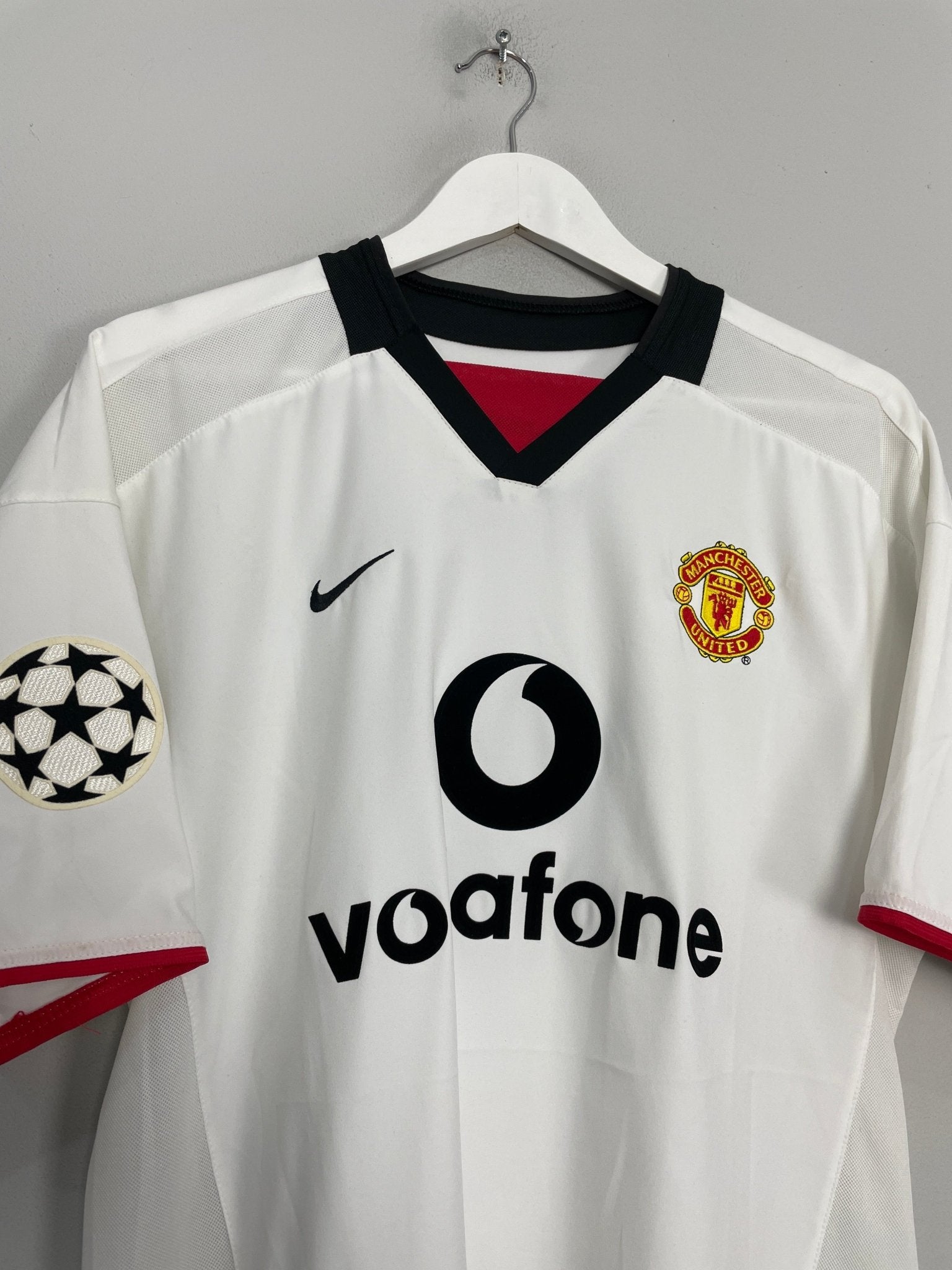 Shop 2002/03 MANCHESTER UNITED SCHOLES #18 C/L AWAY SHIRT (M) NIKE, classic football shirts, vintage football shirts & retro soccer jerseys at Cult Kits