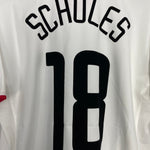 Shop 2002/03 MANCHESTER UNITED SCHOLES #18 C/L AWAY SHIRT (M) NIKE, classic football shirts, vintage football shirts & retro soccer jerseys at Cult Kits