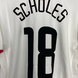 Shop 2002/03 MANCHESTER UNITED SCHOLES #18 C/L AWAY SHIRT (M) NIKE, classic football shirts, vintage football shirts & retro soccer jerseys at Cult Kits