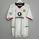 Shop 2002/03 MANCHESTER UNITED SCHOLES #18 C/L AWAY SHIRT (M) NIKE, classic football shirts, vintage football shirts & retro soccer jerseys at Cult Kits