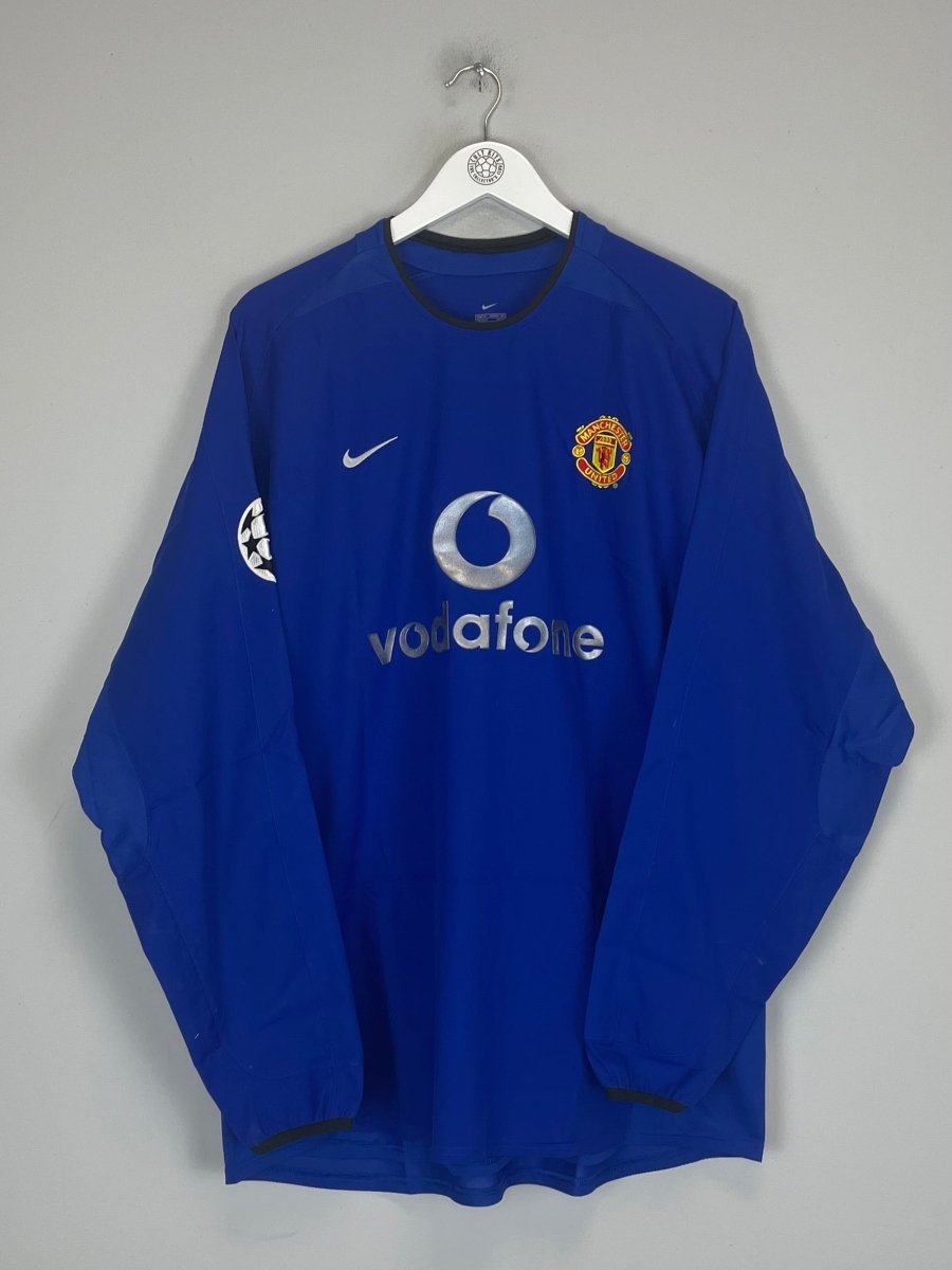 2002/03 MANCHESTER UNITED SOLSKJAER 20 L/S C/L AWAY SHIRT (XL) NIKE - Cult Kits - XL - Buy Vintage Football Shirts, Authentic Retro Football Shirts For Sale, Classic Football Shirts & Soccer Jersey