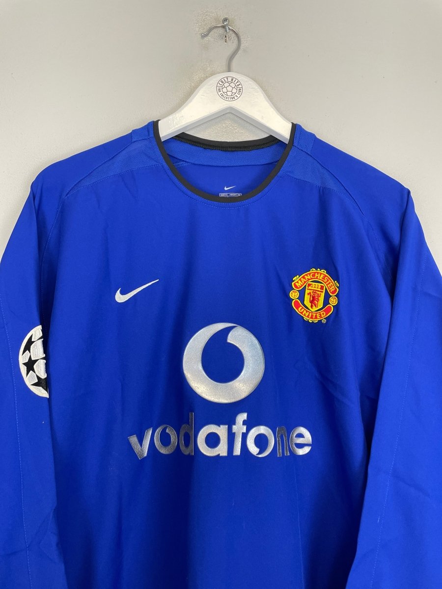 2002/03 MANCHESTER UNITED SOLSKJAER 20 L/S C/L AWAY SHIRT (XL) NIKE - Cult Kits - XL - Buy Vintage Football Shirts, Authentic Retro Football Shirts For Sale, Classic Football Shirts & Soccer Jersey