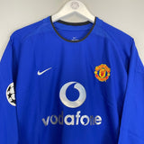 2002/03 MANCHESTER UNITED SOLSKJAER 20 L/S C/L AWAY SHIRT (XL) NIKE - Cult Kits - XL - Buy Vintage Football Shirts, Authentic Retro Football Shirts For Sale, Classic Football Shirts & Soccer Jersey