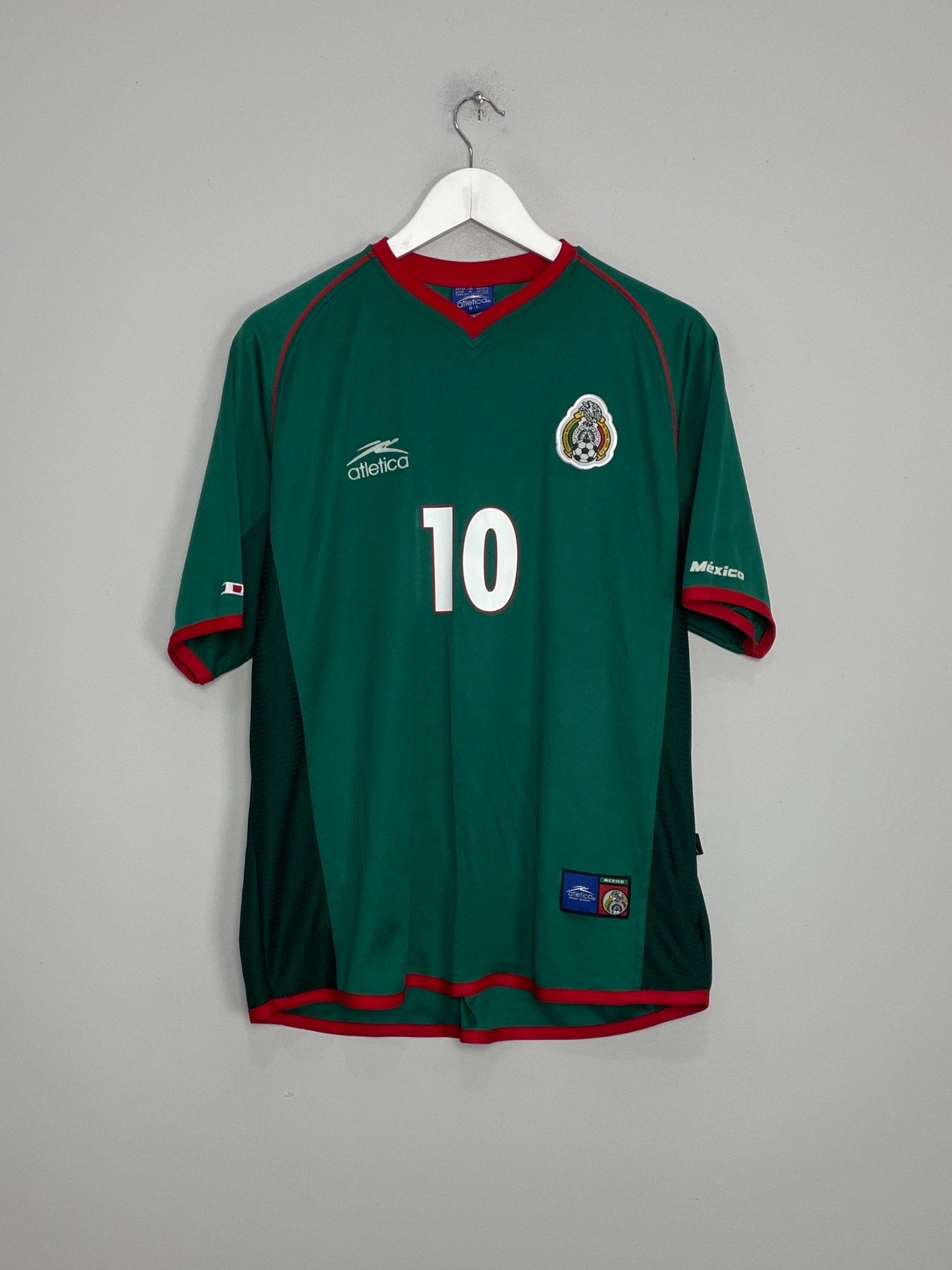 Shop 2002/03 MEXICO BLANCO #10 HOME SHIRT (L) ATLETICA, classic football shirts, vintage football shirts & retro soccer jerseys at Cult Kits