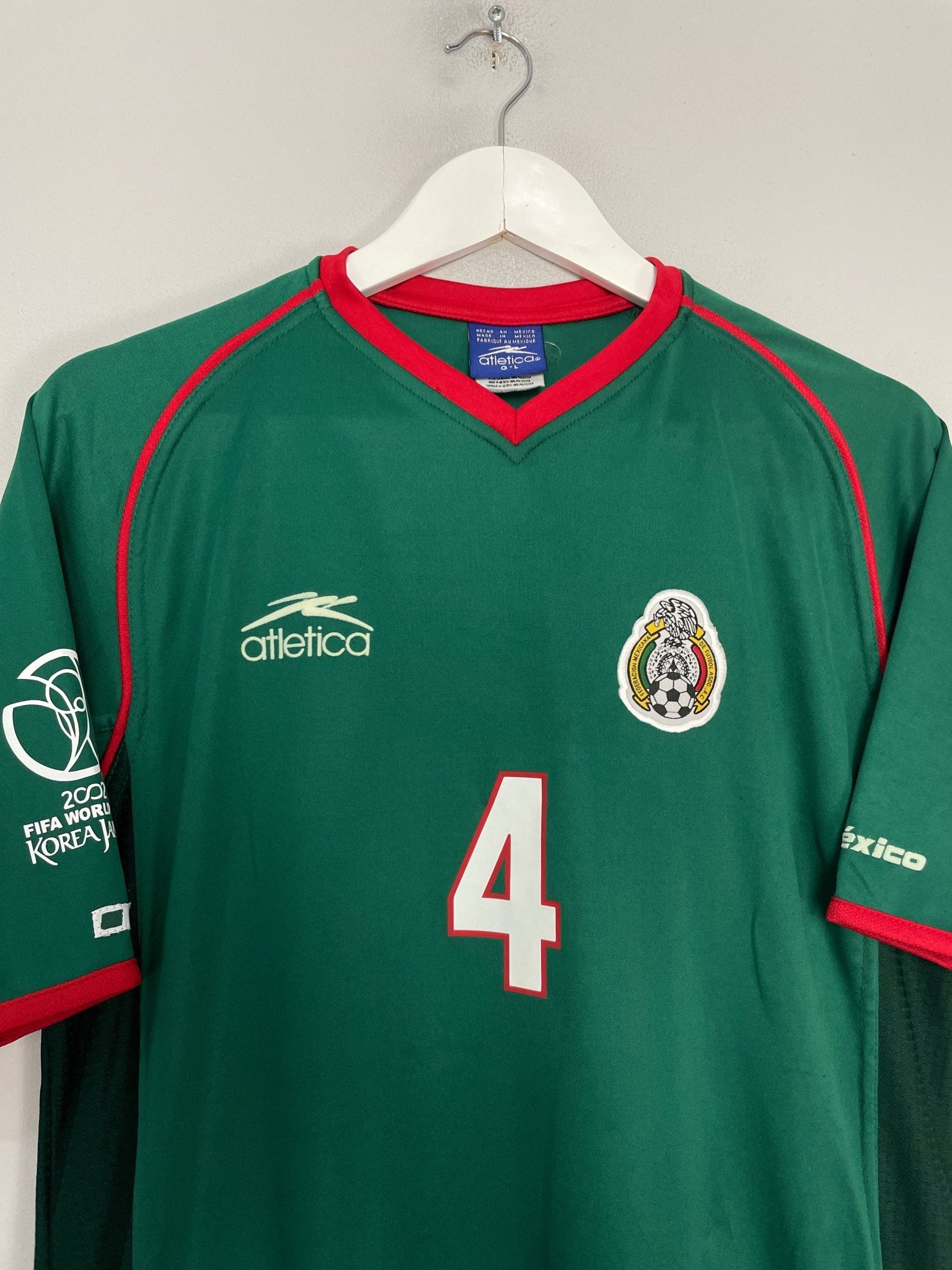 Shop 2002/03 MEXICO MARQUEZ #4 HOME SHIRT (L) ATLETICA, classic football shirts, vintage football shirts & retro soccer jerseys at Cult Kits