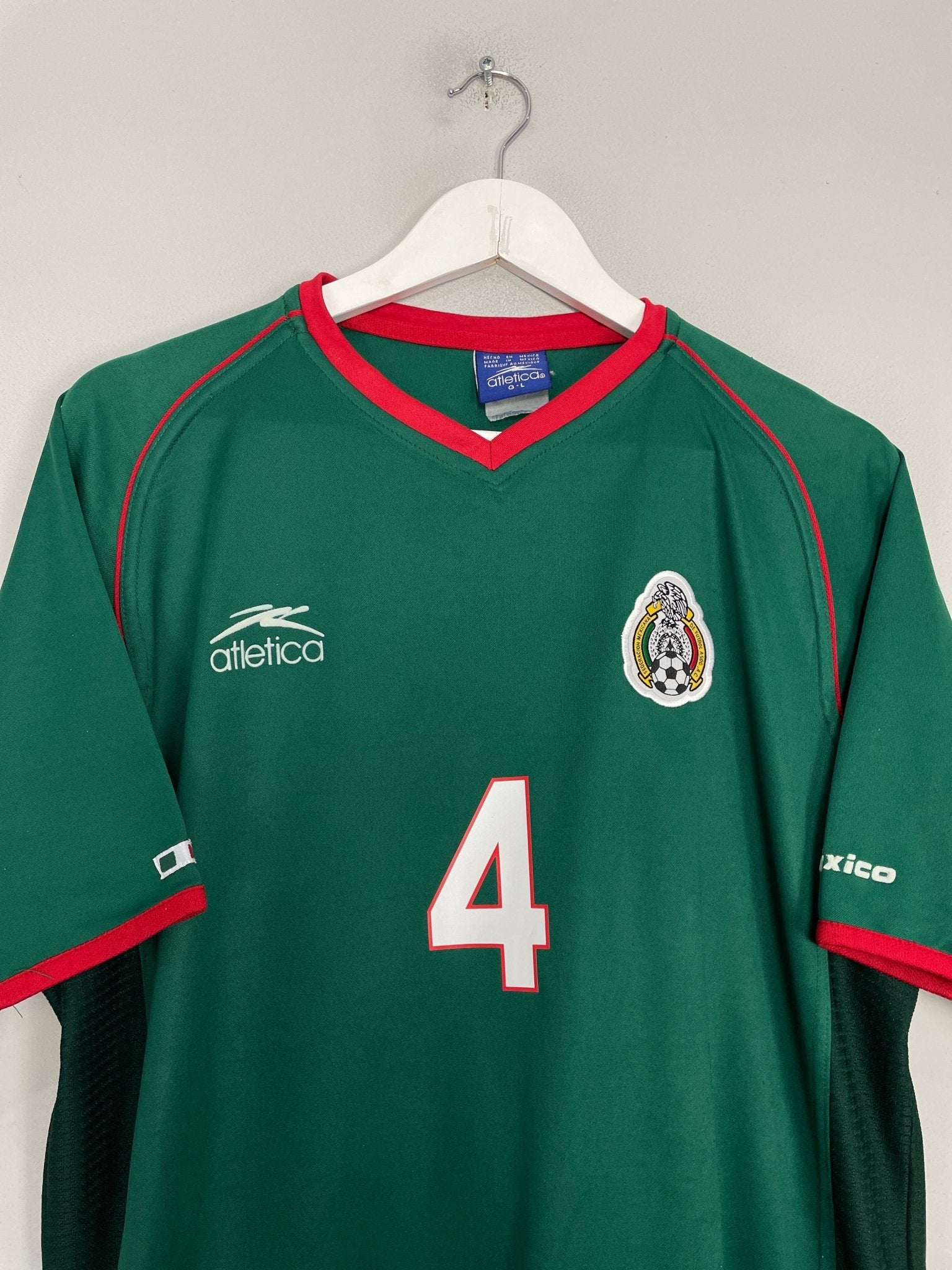 Shop 2002/03 MEXICO MARQUEZ #4 HOME SHIRT (L) ATLETICA, classic football shirts, vintage football shirts & retro soccer jerseys at Cult Kits