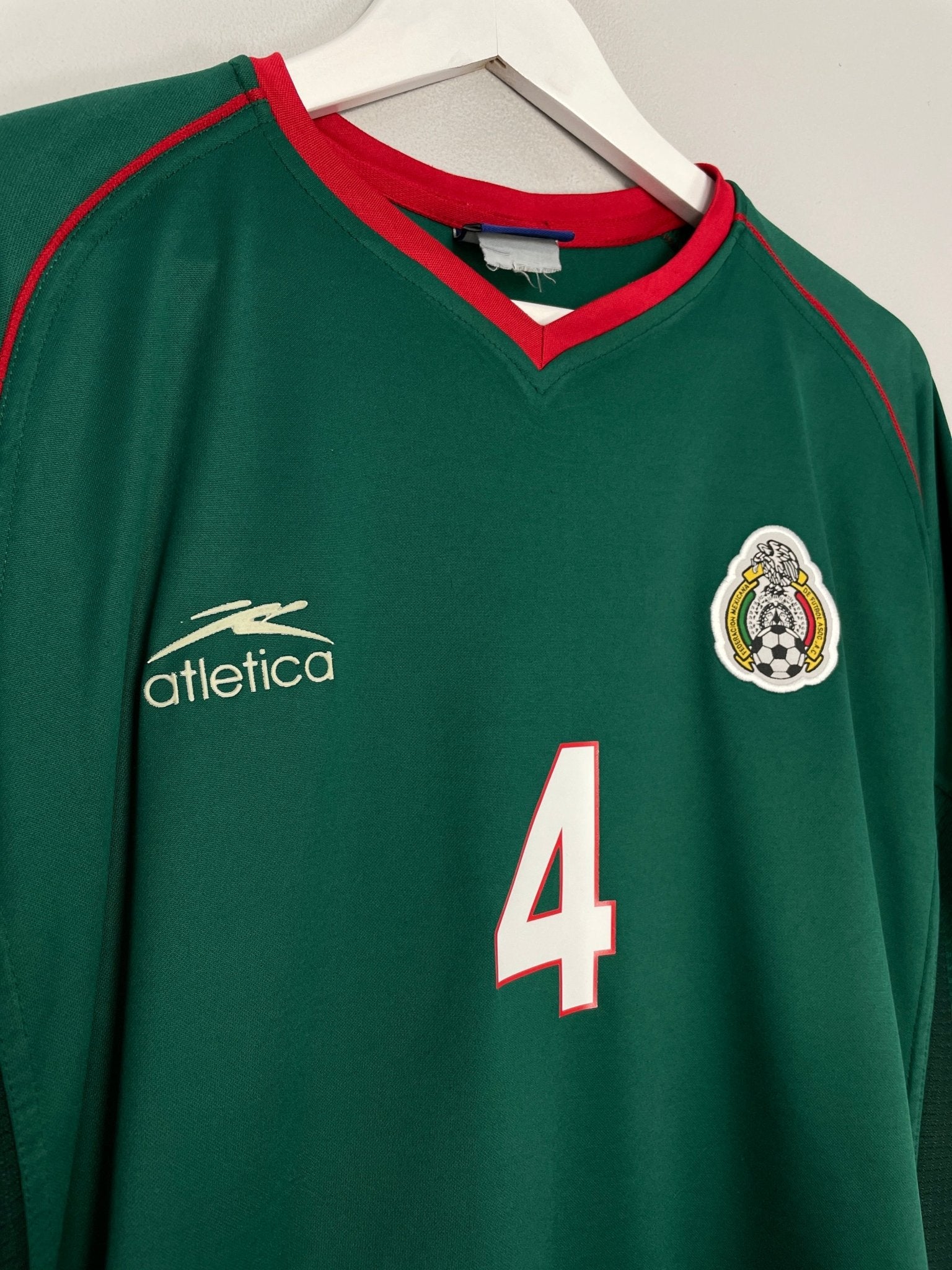 Shop 2002/03 MEXICO MARQUEZ #4 HOME SHIRT (XXL) ATLETICA, classic football shirts, vintage football shirts & retro soccer jerseys at Cult Kits