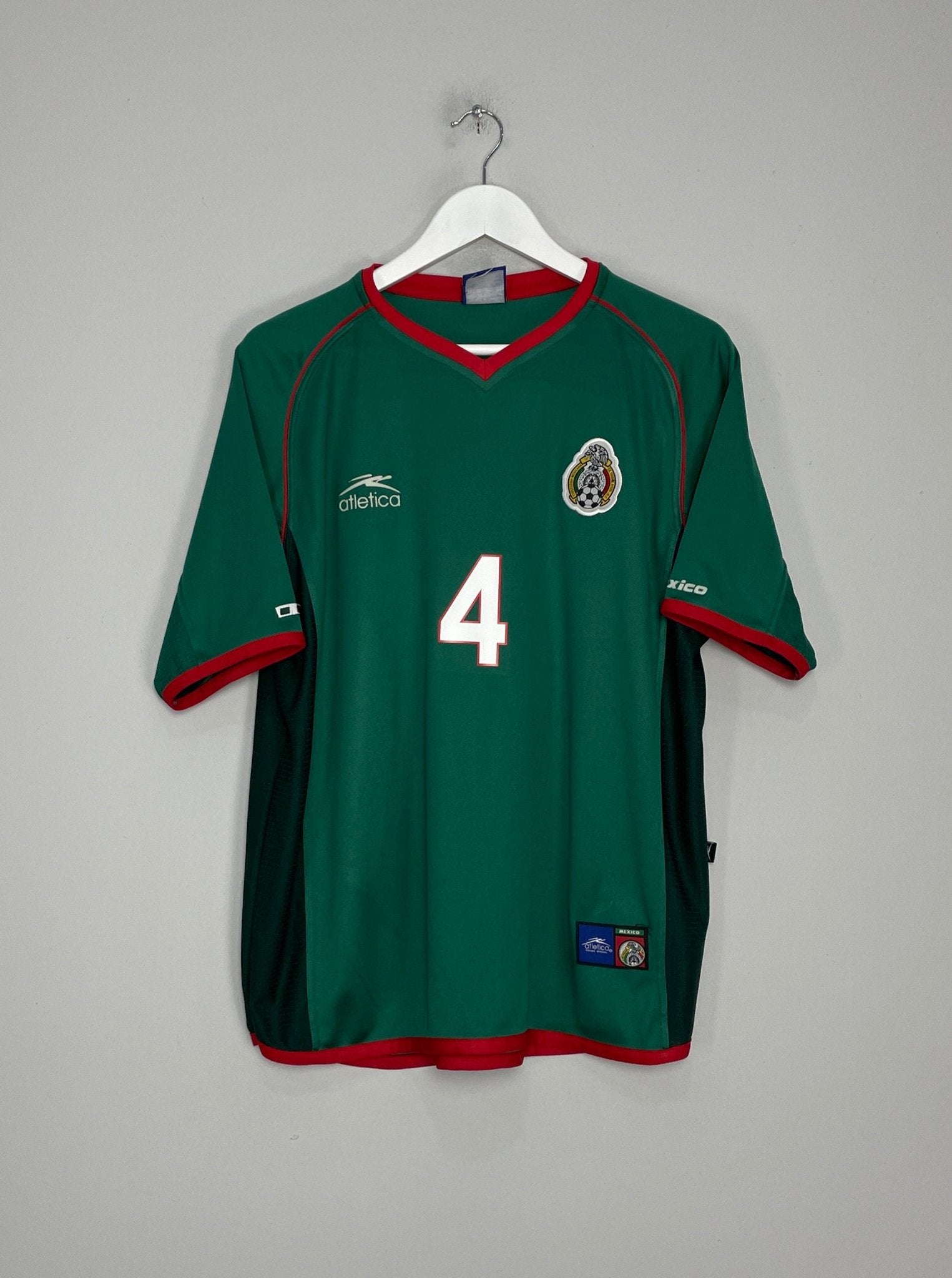 Shop 2002/03 MEXICO R.MARQUEZ #4 HOME SHIRT (L) ATLETICA, classic football shirts, vintage football shirts & retro soccer jerseys at Cult Kits