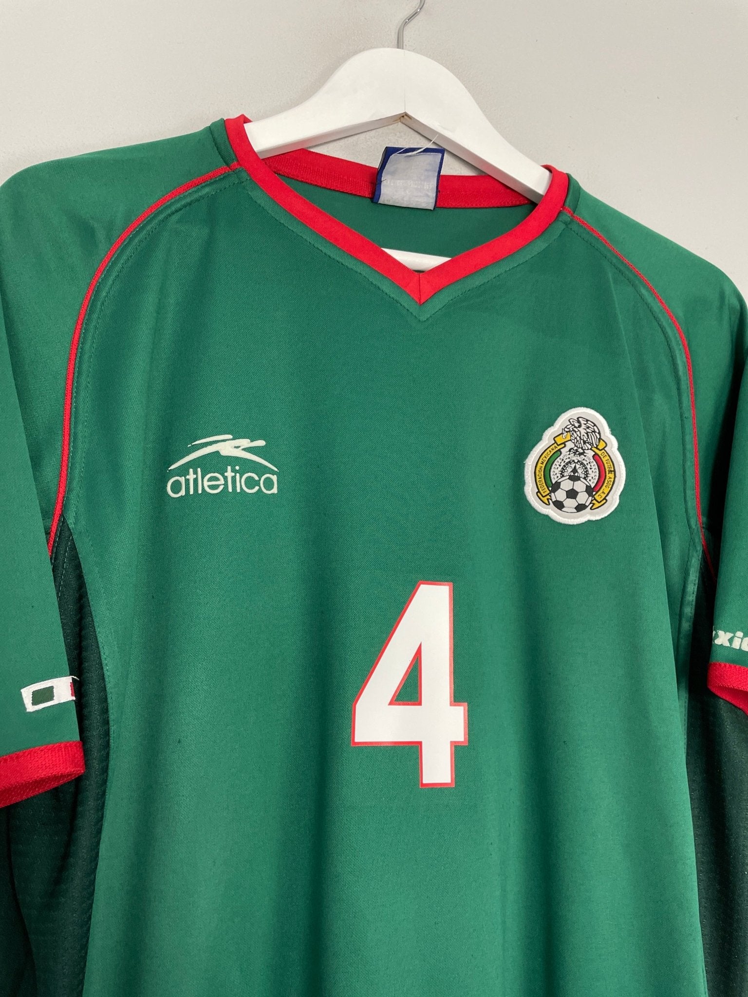 Shop 2002/03 MEXICO R.MARQUEZ #4 HOME SHIRT (L) ATLETICA, classic football shirts, vintage football shirts & retro soccer jerseys at Cult Kits