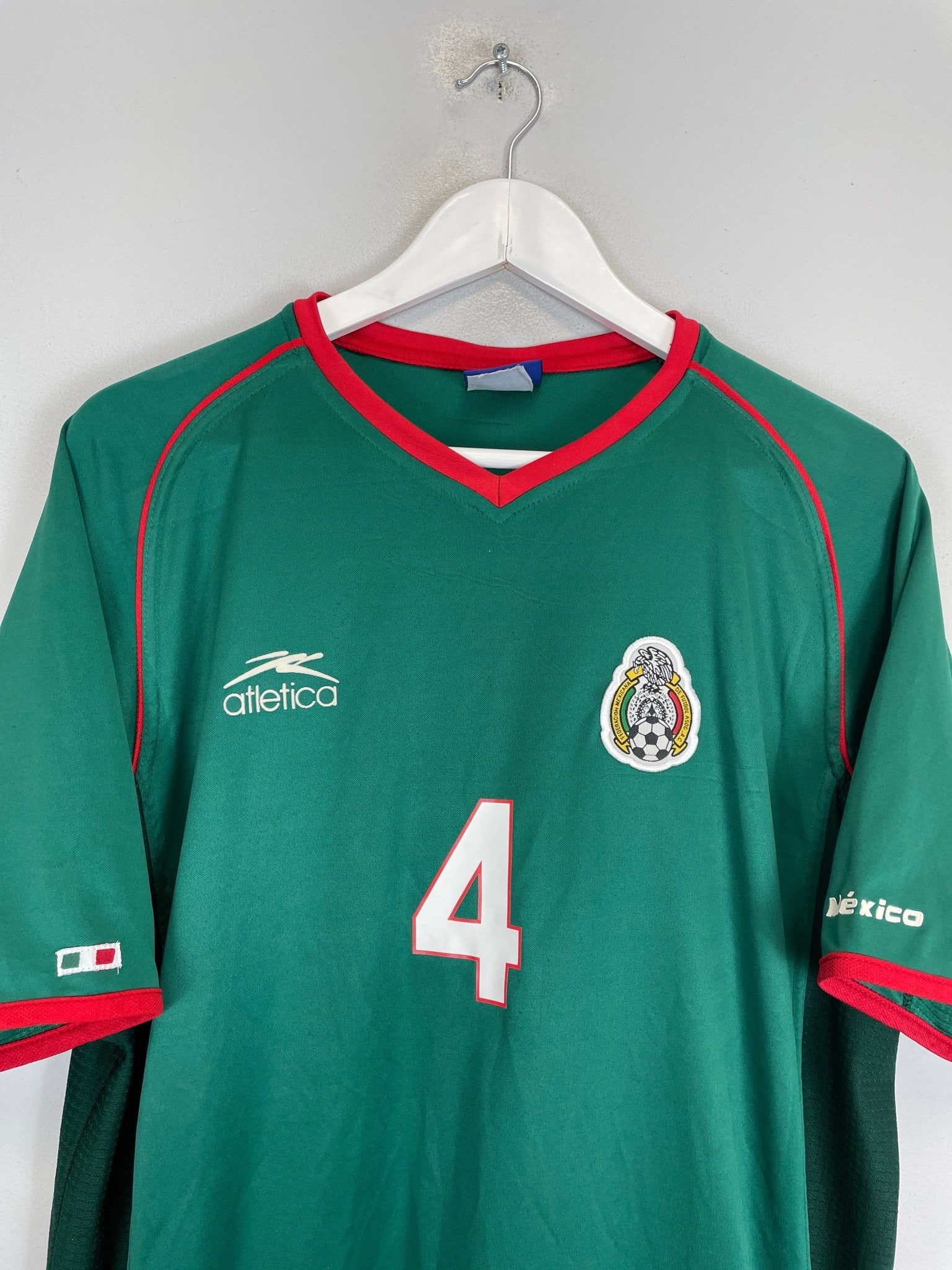 Shop 2002/03 MEXICO R.MARQUEZ #4 HOME SHIRT (XL) ATLETICA, classic football shirts, vintage football shirts & retro soccer jerseys at Cult Kits