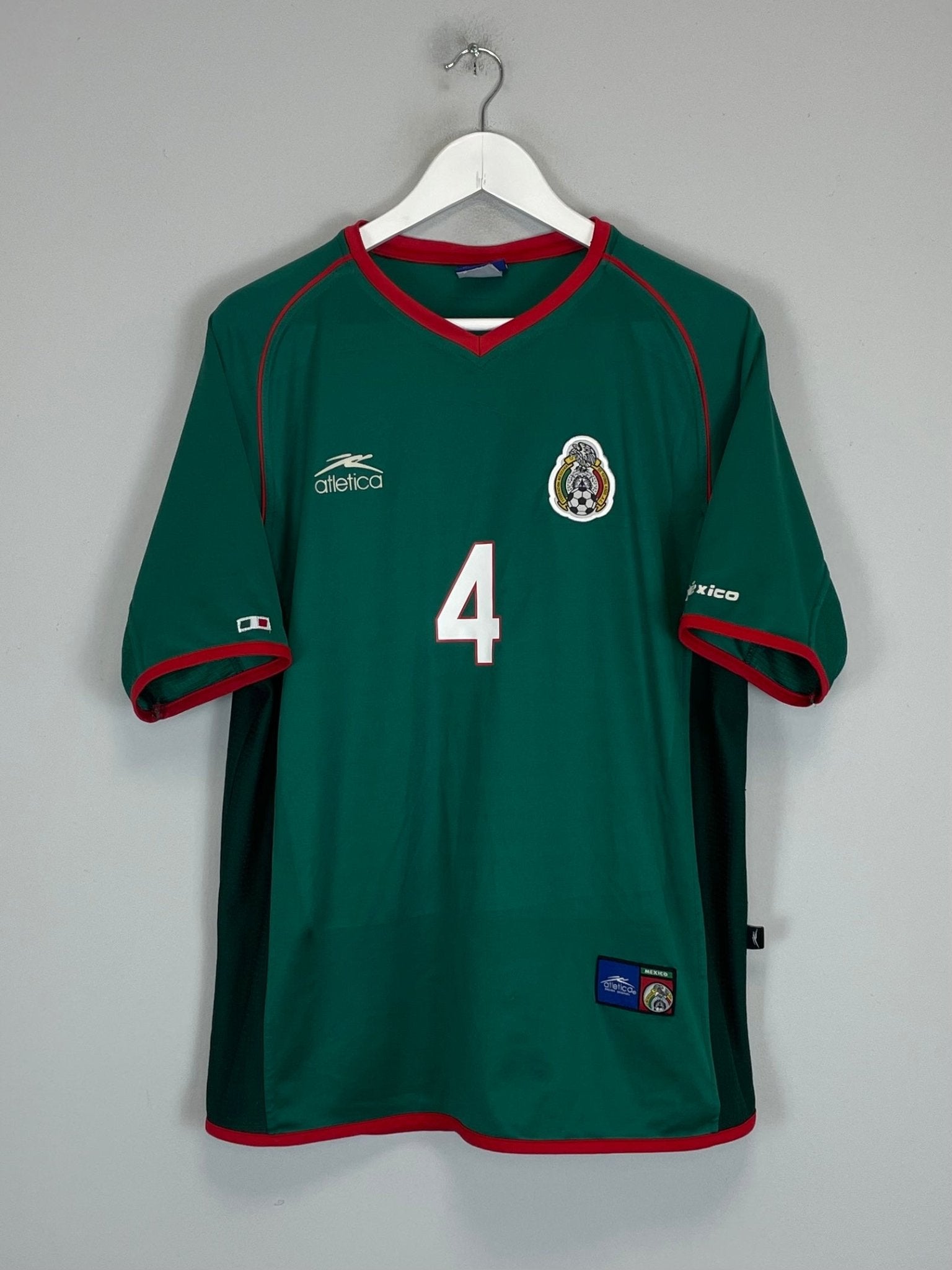 Shop 2002/03 MEXICO R.MARQUEZ #4 HOME SHIRT (XL) ATLETICA, classic football shirts, vintage football shirts & retro soccer jerseys at Cult Kits