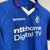 Shop 2002/03 RANGERS HOME SHIRT (S) DIADORA, classic football shirts, vintage football shirts & retro soccer jerseys at Cult Kits