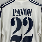 Shop 2002/03 REAL MADRID PAVON #22 *PLAYER ISSUE* L/S C/L HOME SHIRT (L) ADIDAS, classic football shirts, vintage football shirts & retro soccer jerseys at Cult Kits