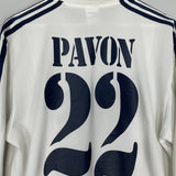 Shop 2002/03 REAL MADRID PAVON #22 *PLAYER ISSUE* L/S C/L HOME SHIRT (L) ADIDAS, classic football shirts, vintage football shirts & retro soccer jerseys at Cult Kits