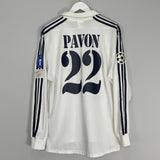 Shop 2002/03 REAL MADRID PAVON #22 *PLAYER ISSUE* L/S C/L HOME SHIRT (L) ADIDAS, classic football shirts, vintage football shirts & retro soccer jerseys at Cult Kits