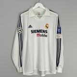 Shop 2002/03 REAL MADRID PAVON #22 *PLAYER ISSUE* L/S C/L HOME SHIRT (L) ADIDAS, classic football shirts, vintage football shirts & retro soccer jerseys at Cult Kits
