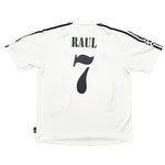 Buy 2002/03 Real Madrid Raul 7 C/L *Centenary* Home Shirt (L) Adidas ~ Free worldwide shipping ~ Authentic Vintage Football Shirts from Cult Kits