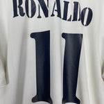 Shop 2002/03 REAL MADRID RONALDO #11 *CENTENARY* HOME SHIRT (XL) ADIDAS, classic football shirts, vintage football shirts & retro soccer jerseys at Cult Kits