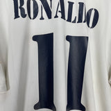 Shop 2002/03 REAL MADRID RONALDO #11 *CENTENARY* HOME SHIRT (XL) ADIDAS, classic football shirts, vintage football shirts & retro soccer jerseys at Cult Kits