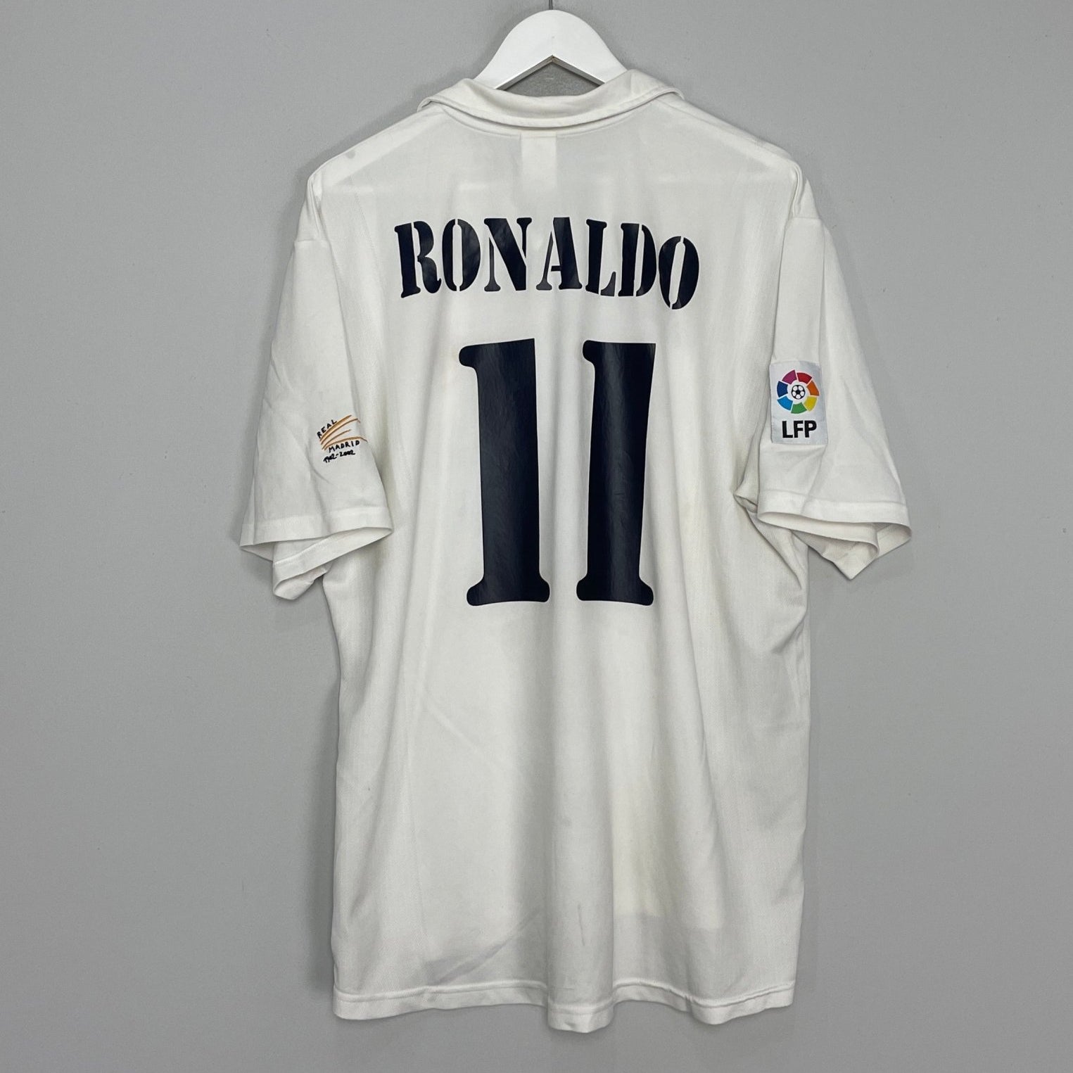 Shop 2002/03 REAL MADRID RONALDO #11 *CENTENARY* HOME SHIRT (XL) ADIDAS, classic football shirts, vintage football shirts & retro soccer jerseys at Cult Kits
