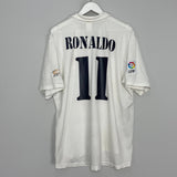 Shop 2002/03 REAL MADRID RONALDO #11 *CENTENARY* HOME SHIRT (XL) ADIDAS, classic football shirts, vintage football shirts & retro soccer jerseys at Cult Kits