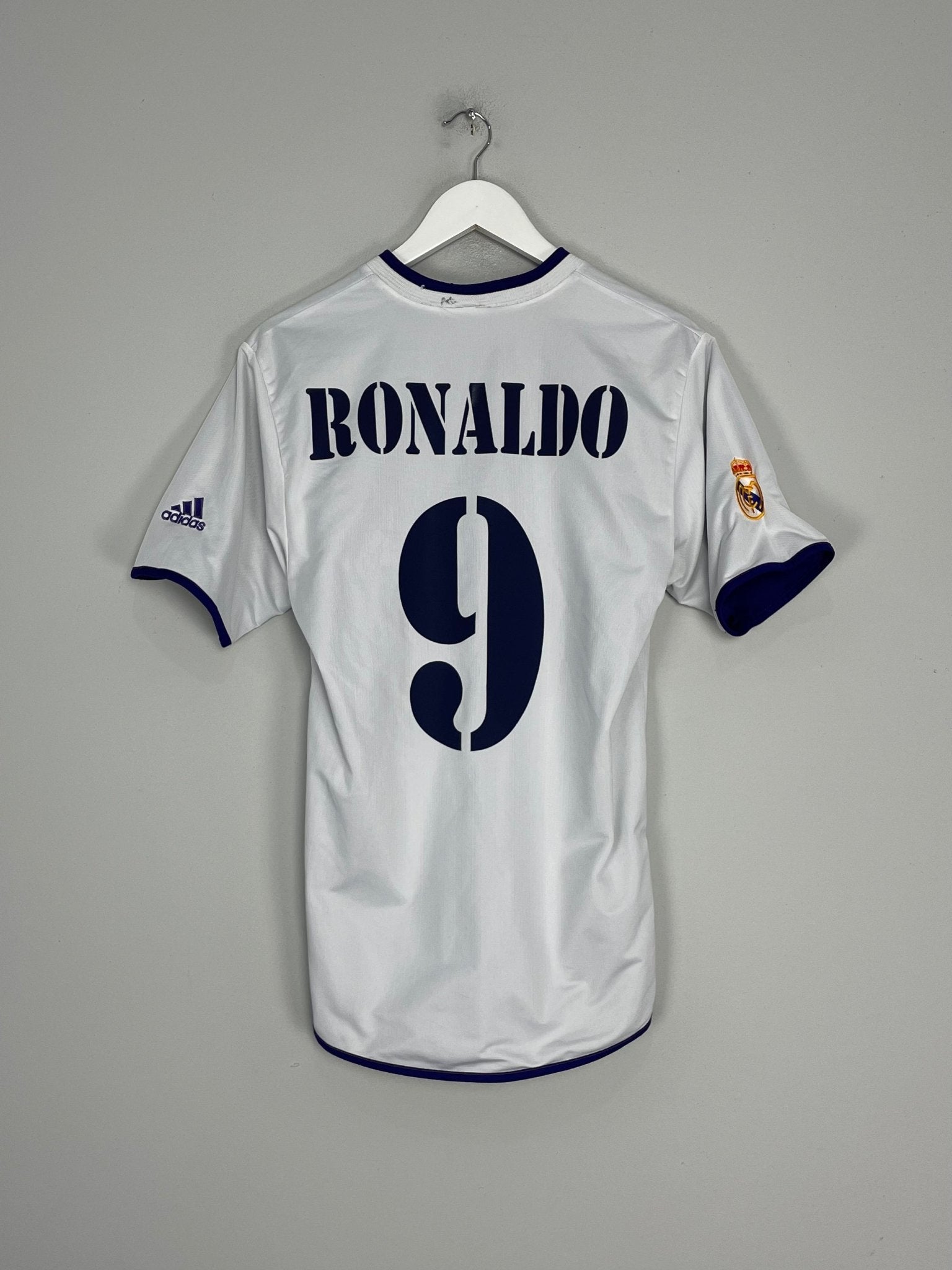 Shop 2002/03 REAL MADRID RONALDO #9 *CENTENARY* THIRD SHIRT (M) ADIDAS, classic football shirts, vintage football shirts & retro soccer jerseys at Cult Kits