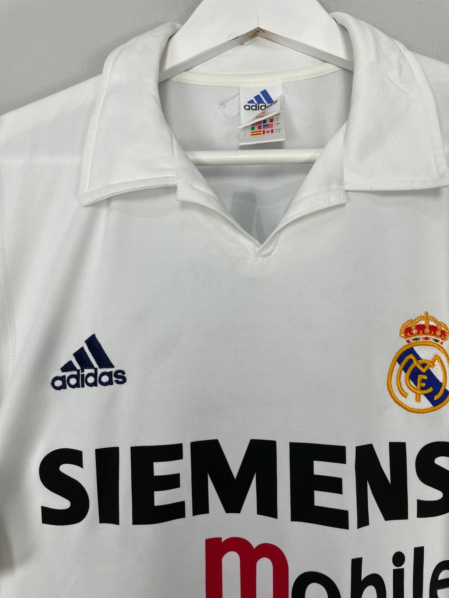 Shop 2002/03 REAL MADRID ZIDANE #5 *CENTENARY* HOME SHIRT (L) ADIDAS, classic football shirts, vintage football shirts & retro soccer jerseys at Cult Kits