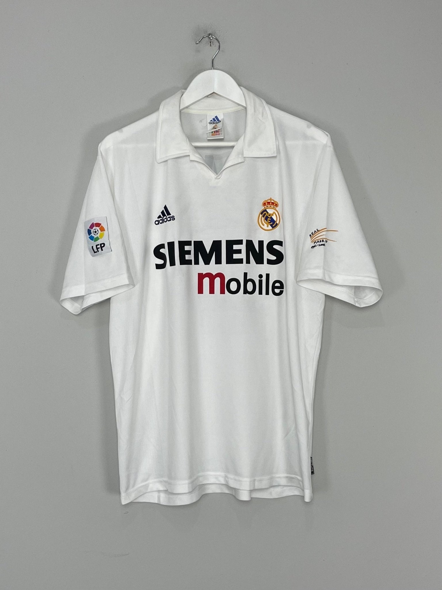 Shop 2002/03 REAL MADRID ZIDANE #5 *CENTENARY* HOME SHIRT (L) ADIDAS, classic football shirts, vintage football shirts & retro soccer jerseys at Cult Kits